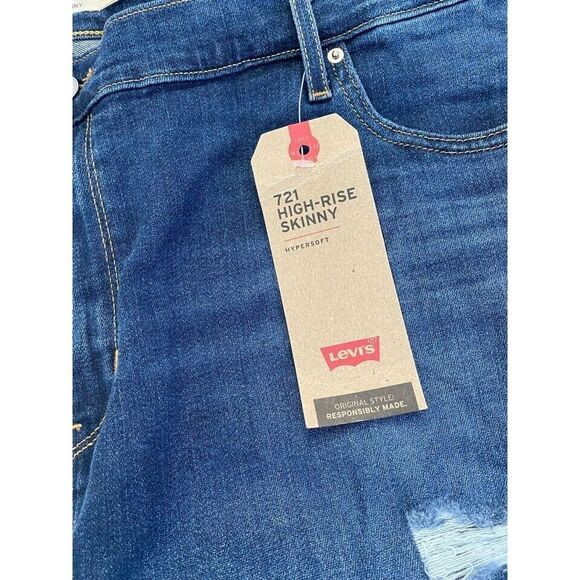 women's jeans Levi's 721 Women's Plus-Size High Rise Skinny blue Jeans size 22W - Picture 8 of 8
